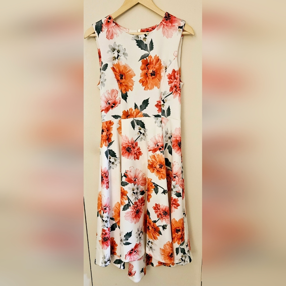 Calvin Klein Sleeveless A-line, High-low Midi dress - Picture 1 of 10